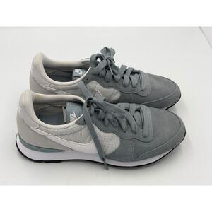 Nike Internationalist Womens 8 Grey White Blue Retro Running Shoes Men 6.5